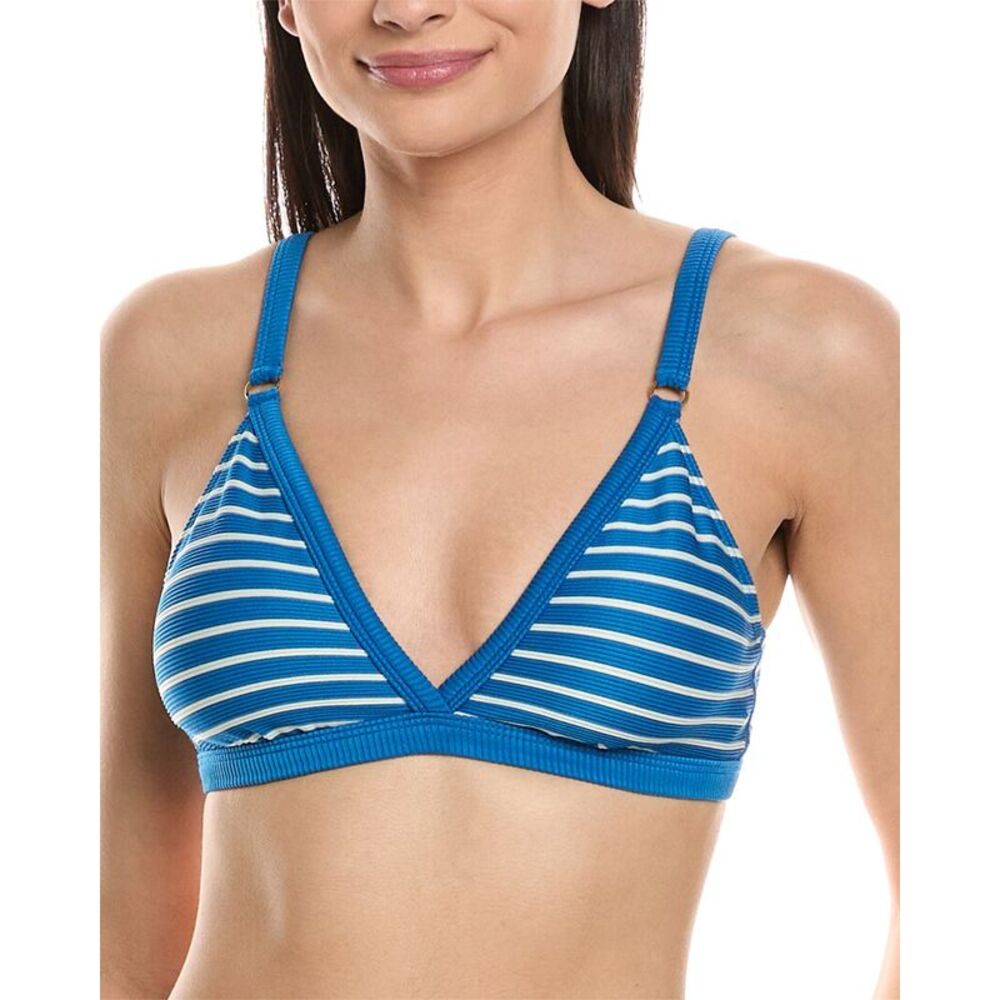 Robin Piccone Womens Parker Triangle Bra, Blue